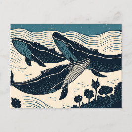 クジラ 海 オーシャン ノバスコシア 旅行 キャンピング ポストカード