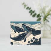 クジラ 海 オーシャン ノバスコシア 旅行 キャンピング ポストカード (スタンド正面)