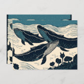 クジラ 海 オーシャン ノバスコシア 旅行 キャンピング ポストカード (正面/裏面)