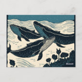 クジラ 海 オーシャン ノバスコシア 旅行 キャンピング ポストカード (裏面)