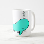 クジラ, 海, 水 コーヒーマグカップ (正面右)