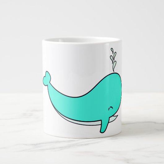 クジラ, 海, 水 ジャンボコーヒーマグカップ (正面)