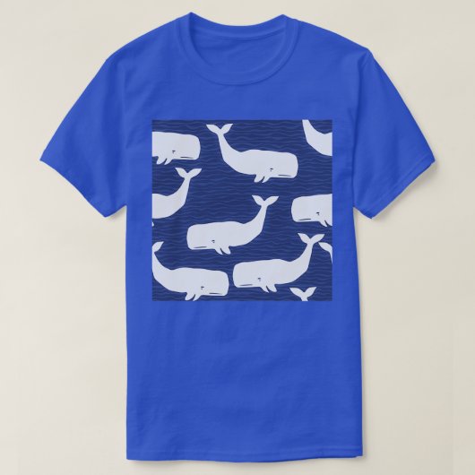 クジラ（青と白） Tシャツ (デザイン正面)