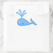 クジラ、青。 スクエアシール (バッグ)
