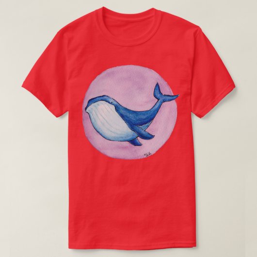 クジラ(青) 50 1 Tシャツ (デザイン正面)