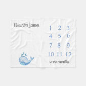 クジラMilesstone Blaket フリースブランケット (正面(横))