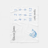 クジラMilesstone Blaket フリースブランケット (正面)