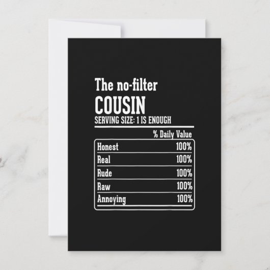 クジン・クルー・ニュートリショナル・ファクト ザ・ノー・フィルター・ノンフィル 招待状 (正面)