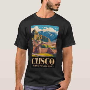 クスコ ペルー イラスト 旅行 アート ヴィンテージ Tシャツ