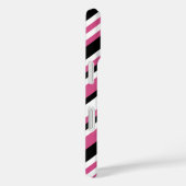 クスタイリッシュランベリーピンクと黒の対角ストライプ Case-Mate iPhoneケース (裏面 / 右)