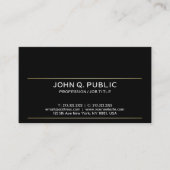 クスタイリッシュリモダンンデザインストライプ金ゴールド 名刺 (正面)