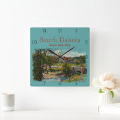 クスター州パークゲームロッジカスタムスクエアウォールCL スクエア壁時計 (ホーム)