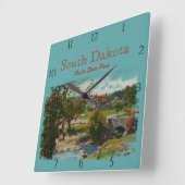 クスター州パークゲームロッジカスタムスクエアウォールCL スクエア壁時計 (傾斜)