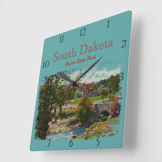 クスター州パークゲームロッジカスタムスクエアウォールCL スクエア壁時計 (傾斜)