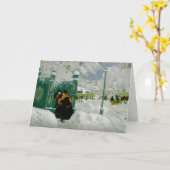 クストディエフ - 冬の情景、美術絵画 カード (黄色い花)