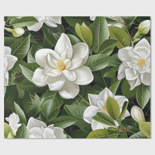 クチナシの花の包装紙 ラッピングペーパー (フラット)