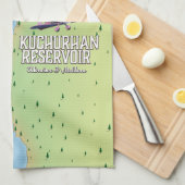 クチュランリザーバウクライナ&モルドバの地図 キッチンタオル (四つ折り)