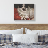 クッエレガントションに座る犬（ギュスターブクールベット） キャンバスプリント (インサイチュ (寝室))