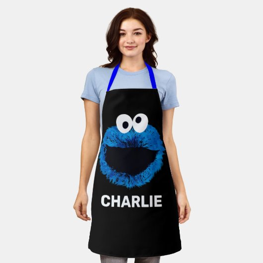 クッキパーソナライズされたー怪物 |水彩の傾向 エプロン (着用した状態)