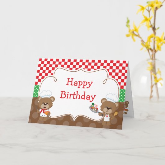 クッキングシェフベアパーティー カード (黄色い花)