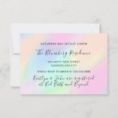 クッキングパーティーシェフレストランキッチンホログラフ 招待状 (裏面)