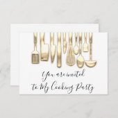 クッキングパーティーシェフ ゴールデンキッチン ゴールデンホワイト 招待状 (正面/裏面)