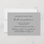 クッキングパーティーシェフ ゴールデン キッチン グレー シルバー 招待状 (裏面)