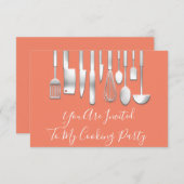 クッキングパーティー シェフキッチンでワクワクを! 招待状 (正面/裏面)