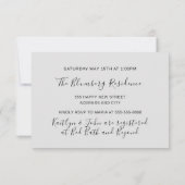 クッキングパーティー シェフ キッチン レストラン 白 銀 招待状 (裏面)