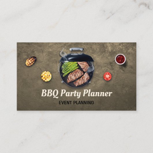 クッキング BBQ ファストフード ゴールド 名刺 (正面)