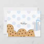 クッキーおよびミルクはメッセージカード感謝していしています サンキューカード (正面)