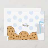 クッキーおよびミルクはメッセージカード感謝していしています サンキューカード (正面/裏面)