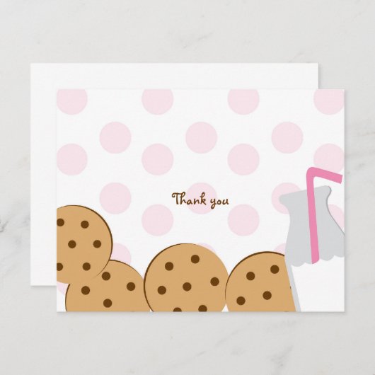 クッキーおよびミルクはメッセージカード感謝していしています ノートカード (正面/裏面)