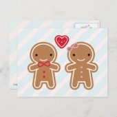 クッキーかわいいかわいいジンジャーブレッドカップル ポストカード (正面/裏面)