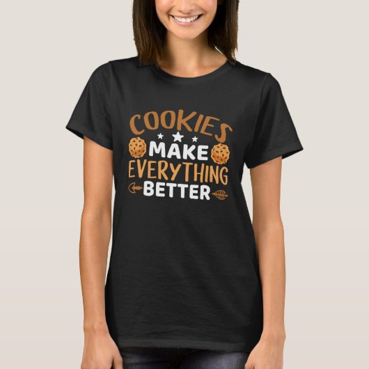 クッキーがクッキーとミルクを良くする Tシャツ (正面)