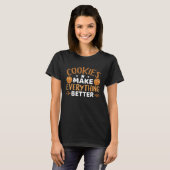 クッキーがクッキーとミルクを良くする Tシャツ (正面フル)