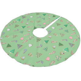 クッキーがクリスマスを切り取る ブラッシュドポリエステルツリースカート