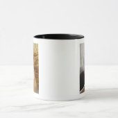 クッキーが付いているコーヒーのクローズアップ マグカップ (中央)