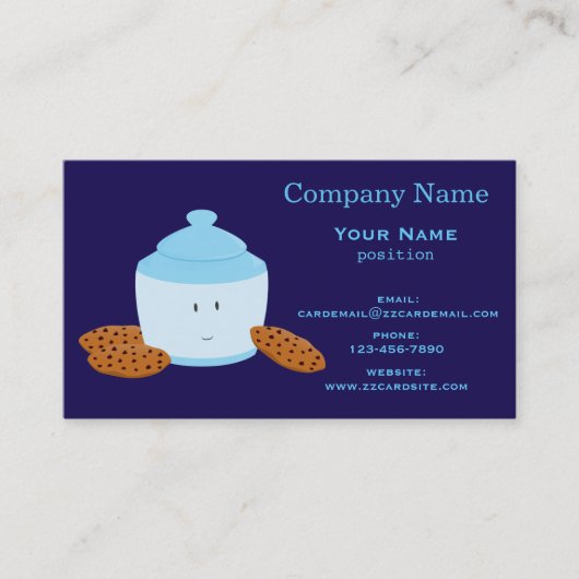 クッキーが付いている微笑のクッキー用の瓶 名刺 (正面)