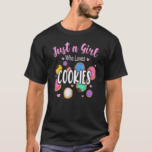 クッキーが大好きな女の子だけの女の子 Tシャツ (正面)
