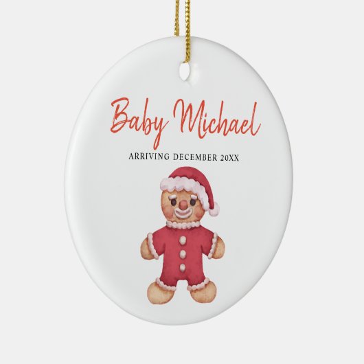 クッキーが届く赤ちゃん女の子の妊娠告知  セラミックオーナメント (右)