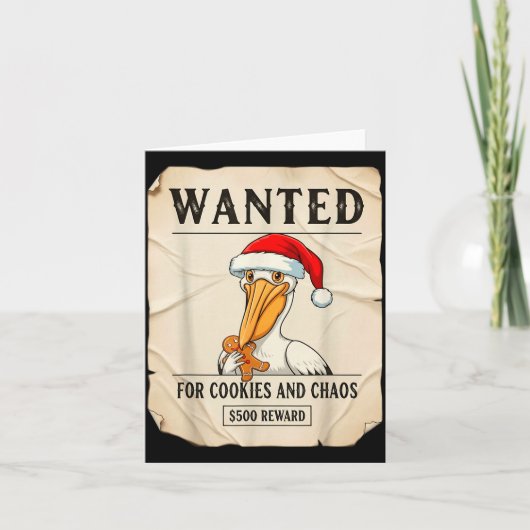 クッキーとカオスの犯行 おもしろペリカン クリスマス カード (正面)