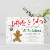 クッキーとカクテルクリスマスパーティの招待状 招待状 (スタンド正面)