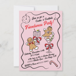 クッキーとカクテルクリスマスフレンドマスパーティー 招待状