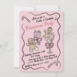 クッキーとカクテルクリスマスフレンドマスパーティー 招待状