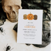 クッキーとカボチャ彫刻パーティの招待状 招待状