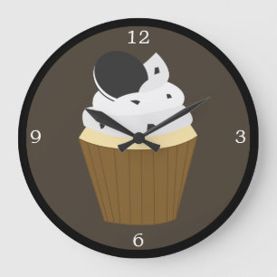 クッキーとクリームカップケーキ ラージ壁時計