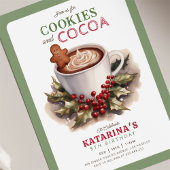 クッキーとココアのクリスマスの誕生日パーティー 招待状