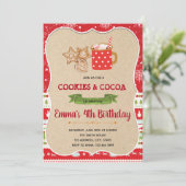 クッキーとココアのパーティー招待状 招待状 (スタンド正面)
