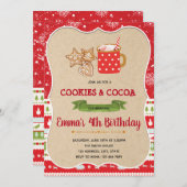 クッキーとココアのパーティー招待状 招待状 (正面/裏面)